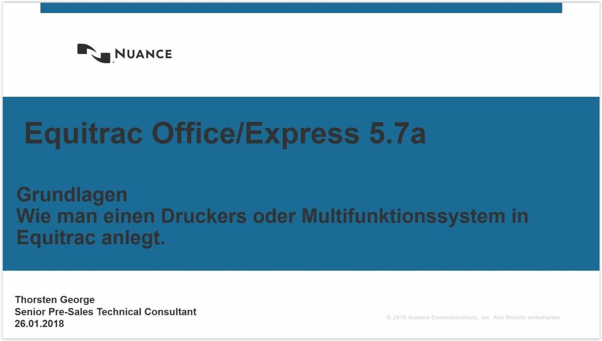 Equitrac Drucker Anlegen